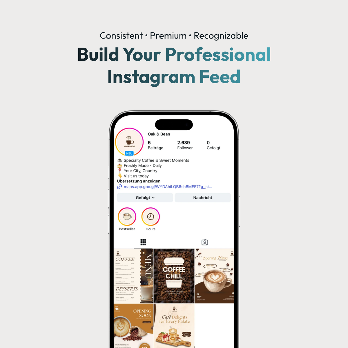 Café Social Media Canva Template Kit – Basic