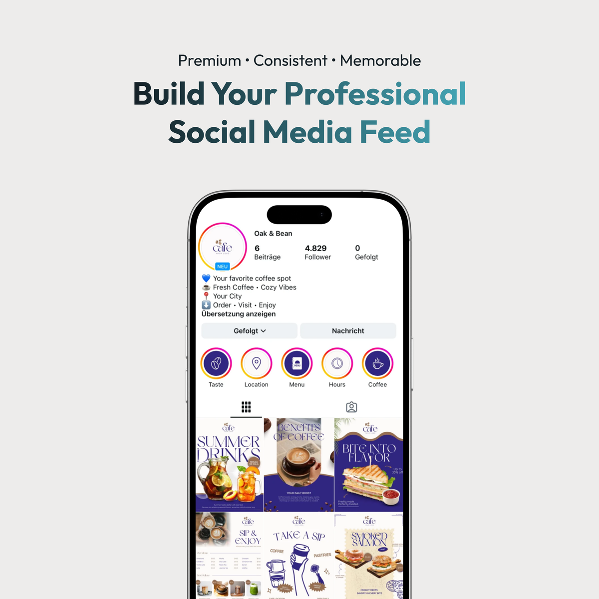 Café Social Media Canva Template Kit – Standard