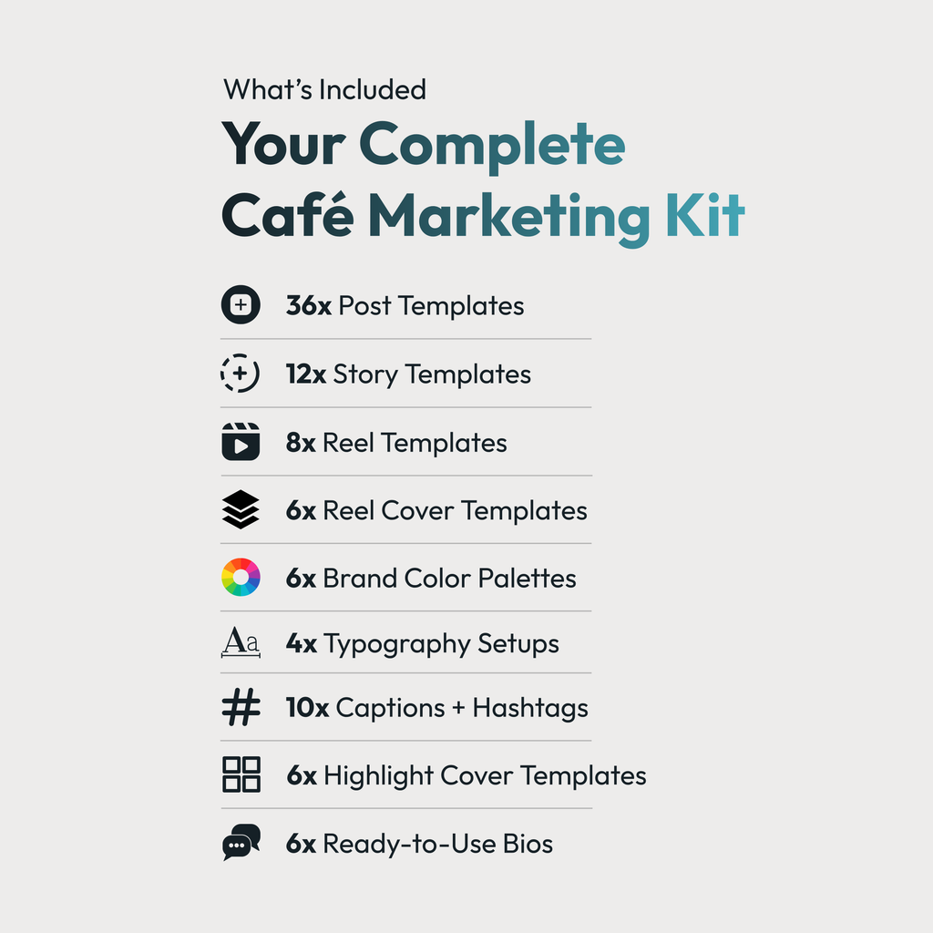 Café Social Media Canva Template Kit – Premium