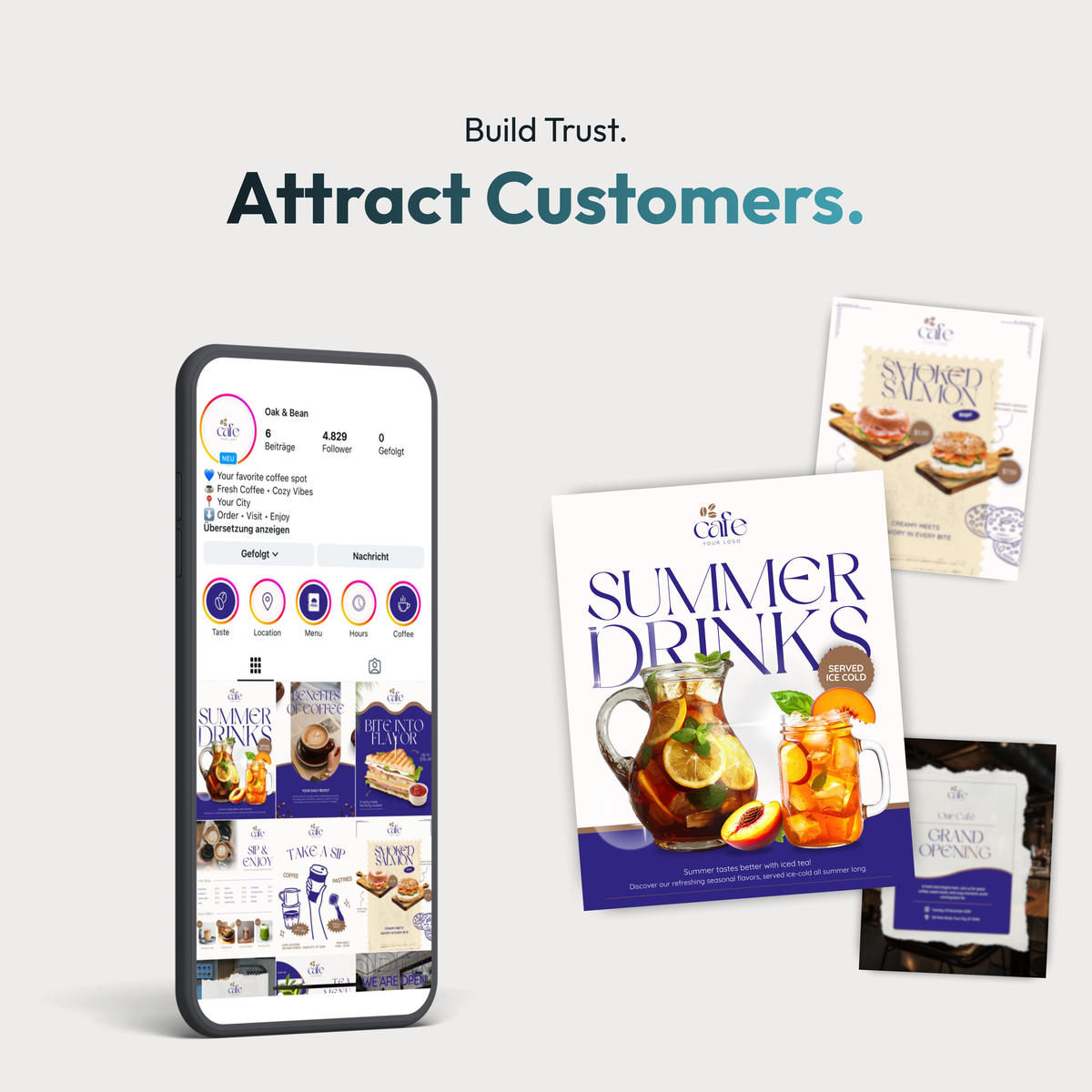 Café Social Media Canva Template Kit – Standard
