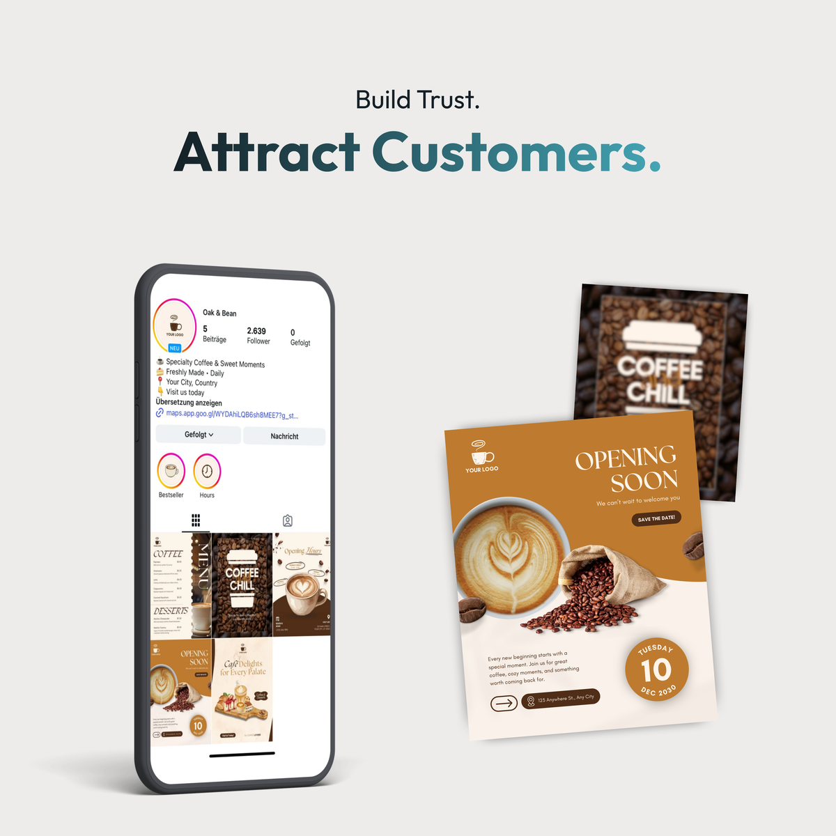 Café Social Media Canva Template Kit – Basic
