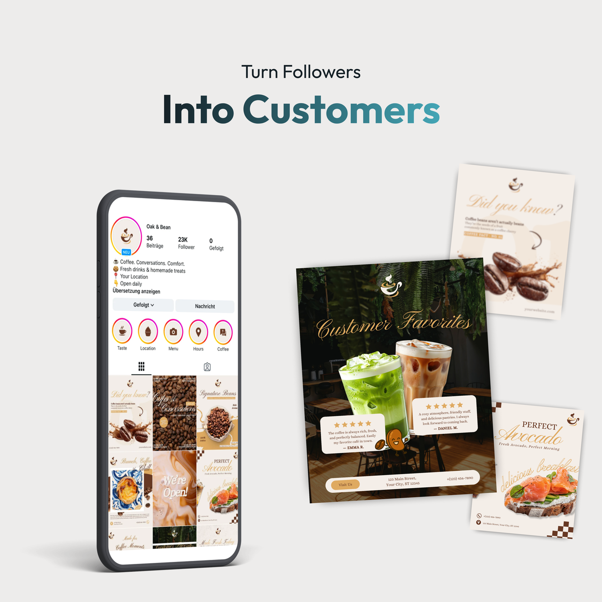 Café Social Media Canva Template Kit – Premium