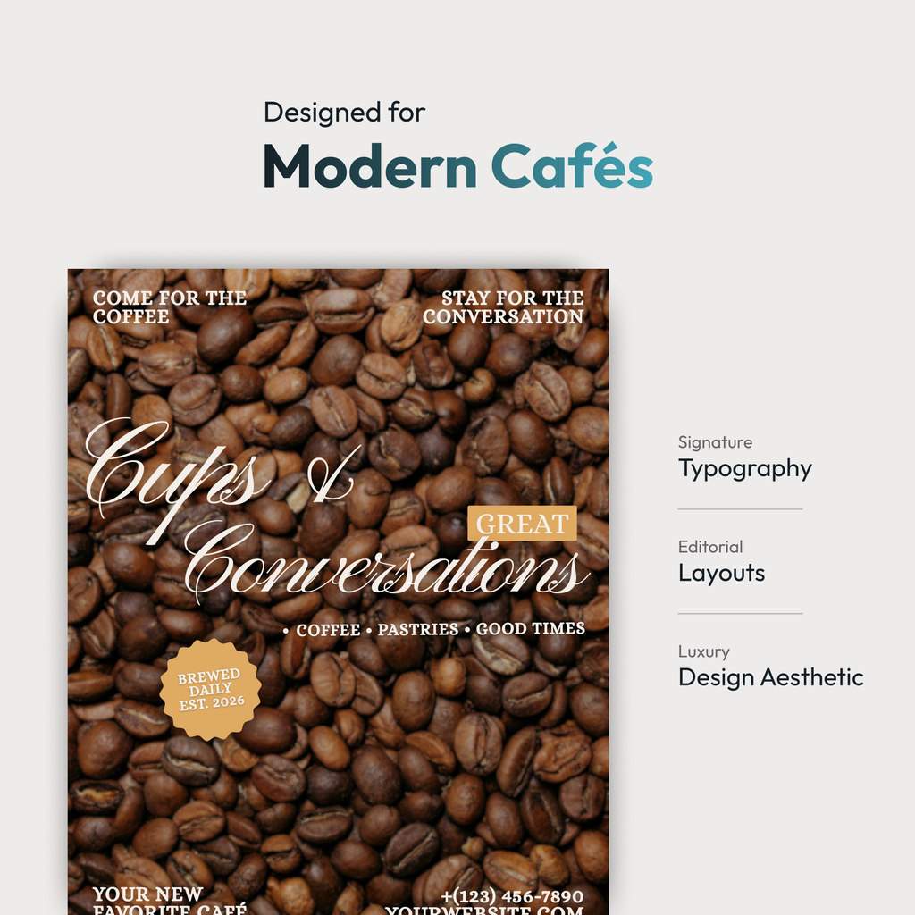 Café Social Media Canva Template Kit – Premium