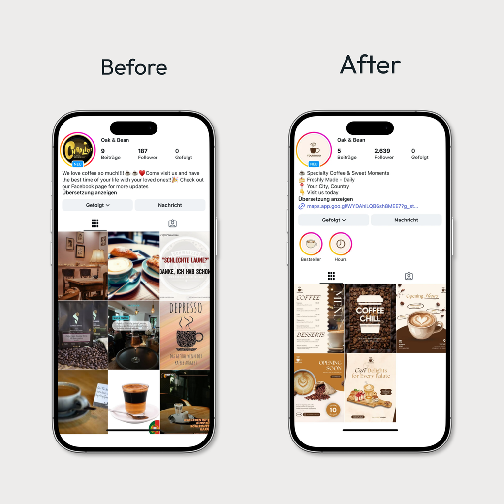 Café Social Media Canva Template Kit – Basic